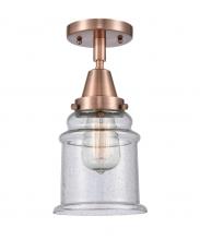 Innovations Lighting 447-1C-AC-G184 - Canton - 1 Light - 6 inch - Antique Copper - Flush Mount
