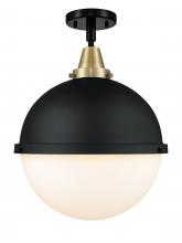  447-1C-BAB-HFS-121-BK - Hampden - 1 Light - 13 inch - Black Antique Brass - Flush Mount