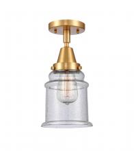 Innovations Lighting 447-1C-SG-G184 - Canton - 1 Light - 6 inch - Satin Gold - Flush Mount