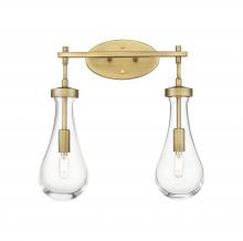  451-2W-BB-G451-5CL - Owego - 2 Light - 17 inch - Brushed Brass - Bath Vanity Light