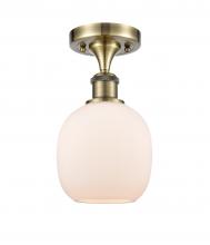  516-1C-AB-G101 - Belfast - 1 Light - 6 inch - Antique Brass - Semi-Flush Mount