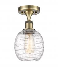  516-1C-AB-G1013 - Belfast - 1 Light - 6 inch - Antique Brass - Semi-Flush Mount