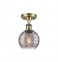  516-1C-AB-G1213-6SM - Athens Deco Swirl - 1 Light - 6 inch - Antique Brass - Semi-Flush Mount