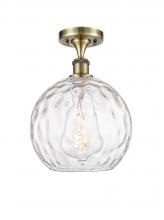  516-1C-AB-G1215-10 - Athens Water Glass - 1 Light - 10 inch - Antique Brass - Semi-Flush Mount