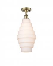  516-1C-AB-G671-8 - Cascade - 1 Light - 8 inch - Antique Brass - Semi-Flush Mount