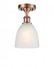  516-1C-AC-G381-LED - Castile - 1 Light - 6 inch - Antique Copper - Semi-Flush Mount