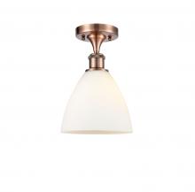  516-1C-AC-GBD-751 - Bristol - 1 Light - 8 inch - Antique Copper - Semi-Flush Mount