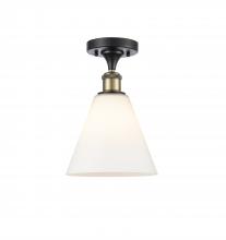  516-1C-BAB-GBC-81 - Berkshire - 1 Light - 8 inch - Black Antique Brass - Semi-Flush Mount