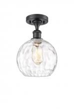 Innovations Lighting 516-1C-BK-G1215-8 - Athens Water Glass - 1 Light - 8 inch - Matte Black - Semi-Flush Mount