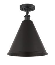  516-1C-BK-MBC-16-BK - Berkshire - 1 Light - 16 inch - Matte Black - Semi-Flush Mount