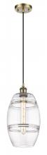  516-1P-AB-G557-8CL - Vaz - 1 Light - 8 inch - Antique Brass - Cord hung - Mini Pendant