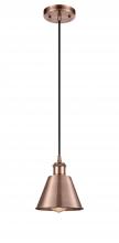  516-1P-AC-M8 - Smithfield - 1 Light - 7 inch - Antique Copper - Cord hung - Mini Pendant
