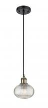  516-1P-BAB-G555-6CL - Ithaca - 1 Light - 6 inch - Black Antique Brass - Cord hung - Mini Pendant