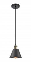 Innovations Lighting 516-1P-BAB-M8 - Smithfield - 1 Light - 7 inch - Black Antique Brass - Cord hung - Mini Pendant