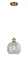 Innovations Lighting 516-1P-BB-G125-8 - Athens - 1 Light - 8 inch - Brushed Brass - Cord hung - Mini Pendant