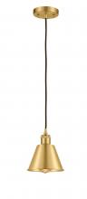  516-1P-SG-M8 - Smithfield - 1 Light - 7 inch - Satin Gold - Cord hung - Mini Pendant