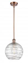  516-1S-AC-G1213-10-LED - Athens Deco Swirl - 1 Light - 10 inch - Antique Copper - Mini Pendant