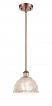  516-1S-AC-G422-LED - Arietta - 1 Light - 8 inch - Antique Copper - Mini Pendant