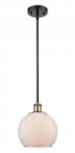  516-1S-BAB-G121-8CSN - Farmhouse Chicken Wire - 1 Light - 8 inch - Black Antique Brass - Mini Pendant