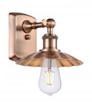  516-1W-AC-M17-AC - Scallop - 1 Light - 8 inch - Antique Copper - Sconce