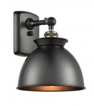  516-1W-BAB-M14-BK - Adirondack - 1 Light - 8 inch - Black Antique Brass - Sconce