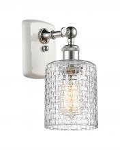  516-1W-WPC-G112C-5CL - Cobbleskill - 1 Light - 5 inch - White Polished Chrome - Sconce