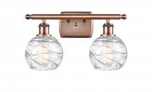  516-2W-AC-G1213-6 - Athens Deco Swirl - 2 Light - 16 inch - Antique Copper - Bath Vanity Light