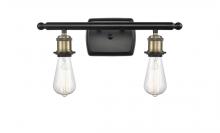  516-2W-BAB - Bare Bulb - 2 Light - 16 inch - Black Antique Brass - Bath Vanity Light