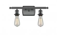  516-2W-BK - Bare Bulb - 2 Light - 16 inch - Matte Black - Bath Vanity Light