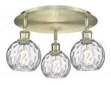 Innovations Lighting 516-3C-AB-G1215-6 - Athens Water Glass - 3 Light - 18 inch - Antique Brass - Flush Mount