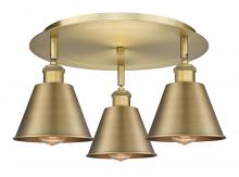  516-3C-BB-M8-BB - Ballston - 3 Light - 18 inch - Brushed Brass - Flush Mount