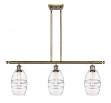  516-3I-AB-G557-6CL - Vaz - 3 Light - 36 inch - Antique Brass - Cord hung - Island Light