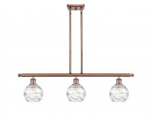  516-3I-AC-G1213-6 - Athens Deco Swirl - 3 Light - 36 inch - Antique Copper - Cord hung - Island Light