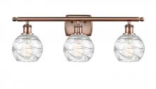  516-3W-AC-G1213-6 - Athens Deco Swirl - 3 Light - 26 inch - Antique Copper - Bath Vanity Light