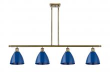  516-4I-AB-MBD-75-BL - Plymouth - 4 Light - 48 inch - Antique Brass - Cord hung - Island Light