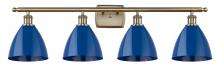  516-4W-AB-MBD-75-BL - Plymouth - 4 Light - 38 inch - Antique Brass - Bath Vanity Light