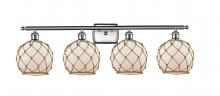 Innovations Lighting 516-4W-SN-G121-8RB - Farmhouse Rope - 4 Light - 38 inch - Brushed Satin Nickel - Bath Vanity Light