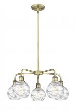  516-5CR-AB-G1213-6 - Athens Deco Swirl - 5 Light - 24 inch - Antique Brass - Chandelier