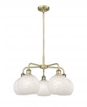  516-5CR-AB-G1216-8WM - White Mouchette - 5 Light - 26 inch - Antique Brass - Chandelier