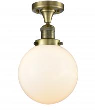  517-1CH-AB-G201-8 - Beacon - 1 Light - 8 inch - Antique Brass - Semi-Flush Mount