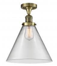  517-1CH-AB-G42-L - Cone - 1 Light - 12 inch - Antique Brass - Semi-Flush Mount