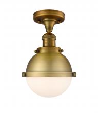  517-1CH-BB-HFS-61-BB - Hampden - 1 Light - 7 inch - Brushed Brass - Semi-Flush Mount