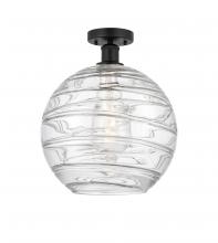  616-1F-BK-G1213-12 - Athens Deco Swirl - 1 Light - 12 inch - Matte Black - Semi-Flush Mount