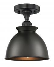  616-1F-BK-M14-BK - Adirondack - 1 Light - 8 inch - Matte Black - Semi-Flush Mount