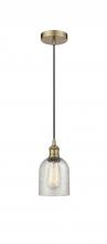  616-1P-AB-G259-LED - Caledonia - 1 Light - 5 inch - Antique Brass - Cord hung - Mini Pendant