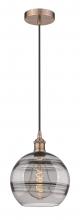  616-1P-AC-G556-10SM - Rochester - 1 Light - 10 inch - Antique Copper - Cord hung - Mini Pendant