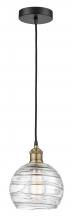  616-1P-BAB-G1213-8 - Athens Deco Swirl - 1 Light - 8 inch - Black Antique Brass - Cord hung - Mini Pendant