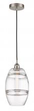  616-1P-SN-G557-8CL - Vaz - 1 Light - 8 inch - Brushed Satin Nickel - Cord hung - Mini Pendant