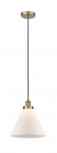  616-1PH-AB-G41-L - Cone - 1 Light - 12 inch - Antique Brass - Cord hung - Mini Pendant