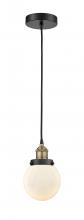  616-1PH-BAB-G201-6 - Beacon - 1 Light - 6 inch - Black Antique Brass - Cord hung - Mini Pendant